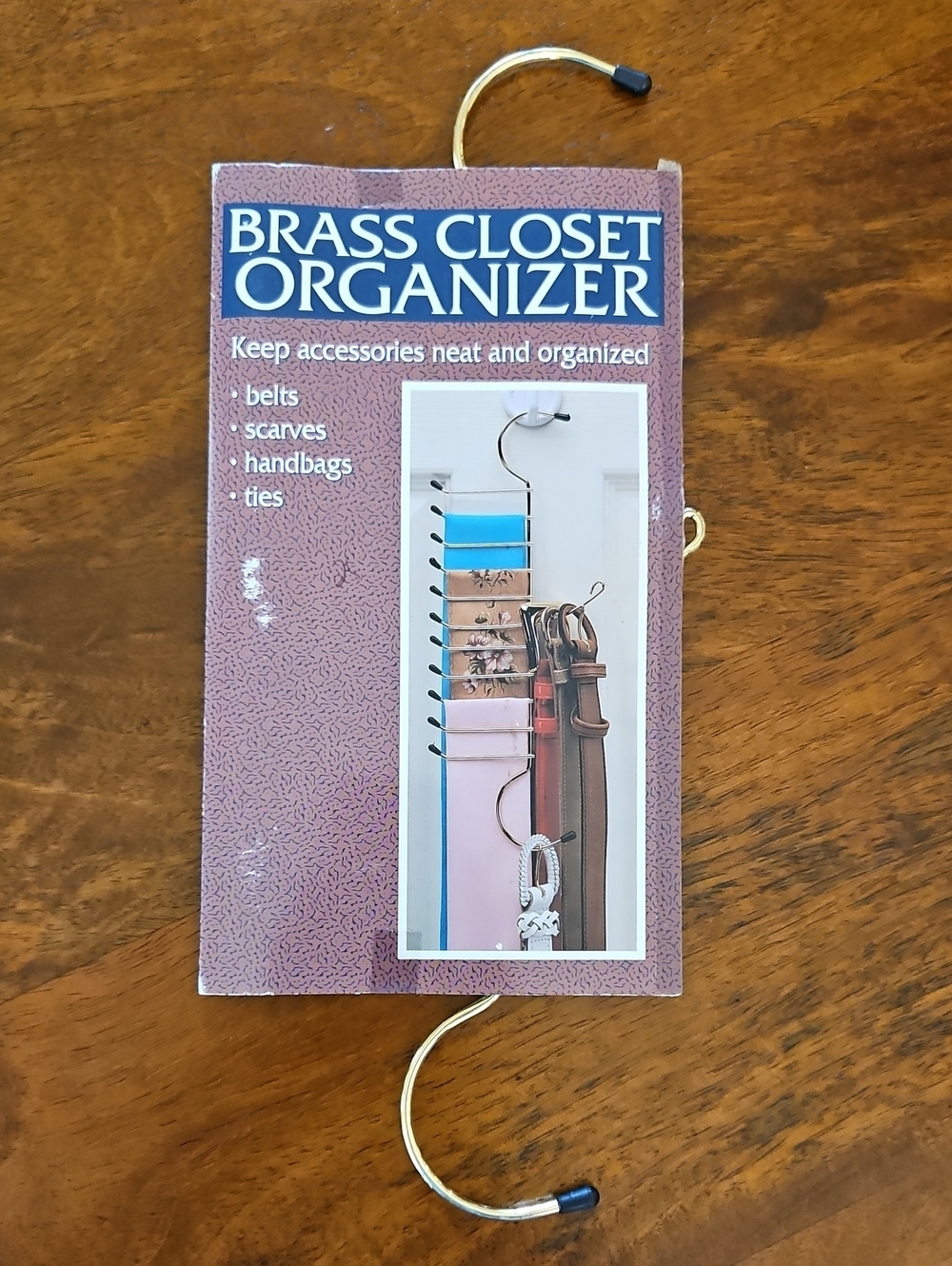 Brass Closet Organizer -  Hanging Accessory Hook Accessories Keep Neat Organized